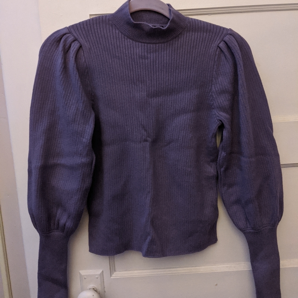 Purple Mock neck Turtleneck Top